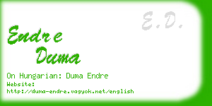 endre duma business card